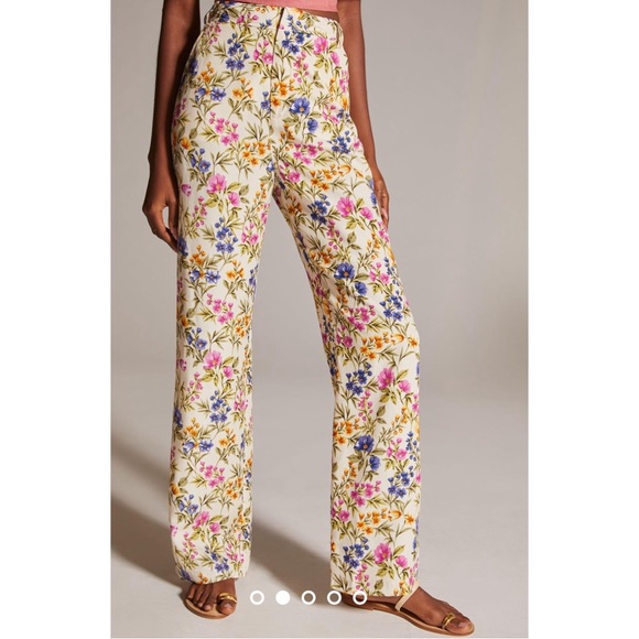 En Saison Pants - En Saison Valeria Trouser Floral Anthropologie Tencel Linen Blend Women’s Medium
